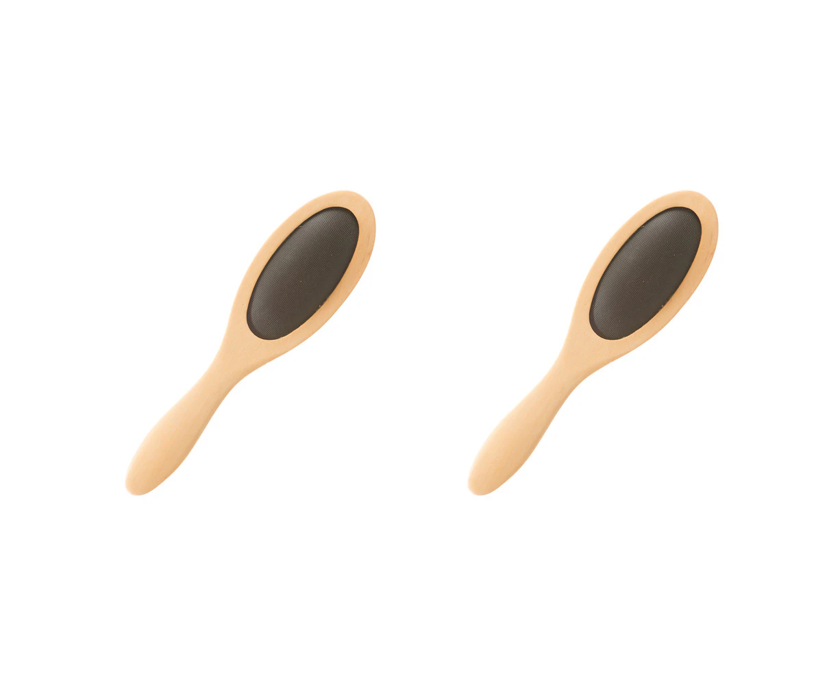 2PK Funtime Baldys Buffer Wooden Hair Paddle Brush Novelty Prank Gag Toy Natural