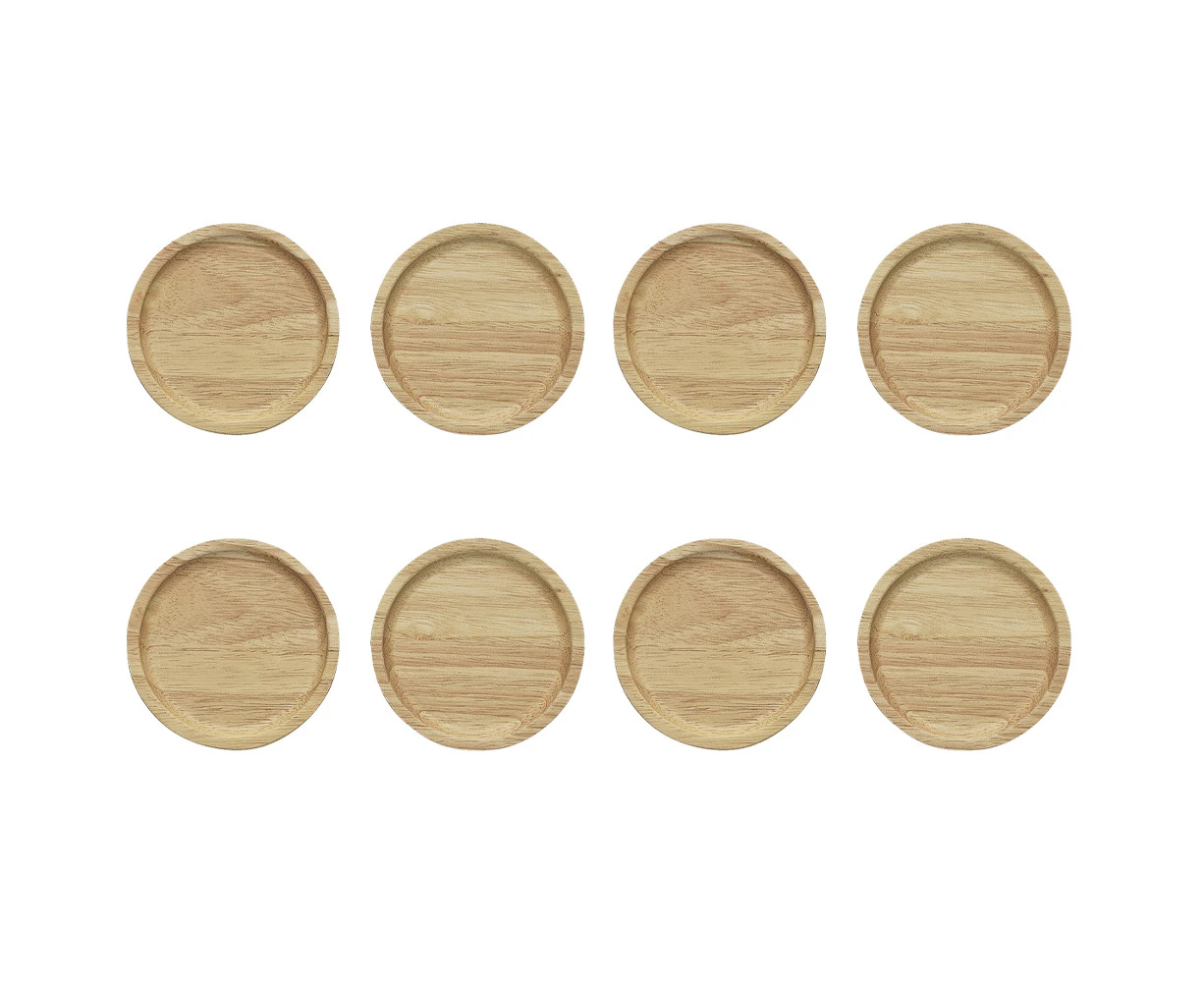 8pc Ecology 10cm Alto Rubberwood Coasters Set Drink/Cup Mug Table Protection