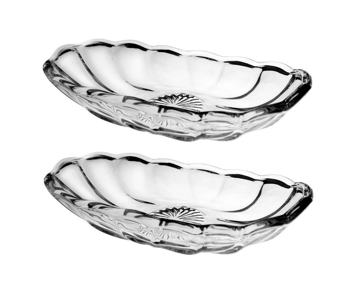 2x Anchor Hocking Soda Shop Series Banana Split Glass Desert Serving Dish 21cm