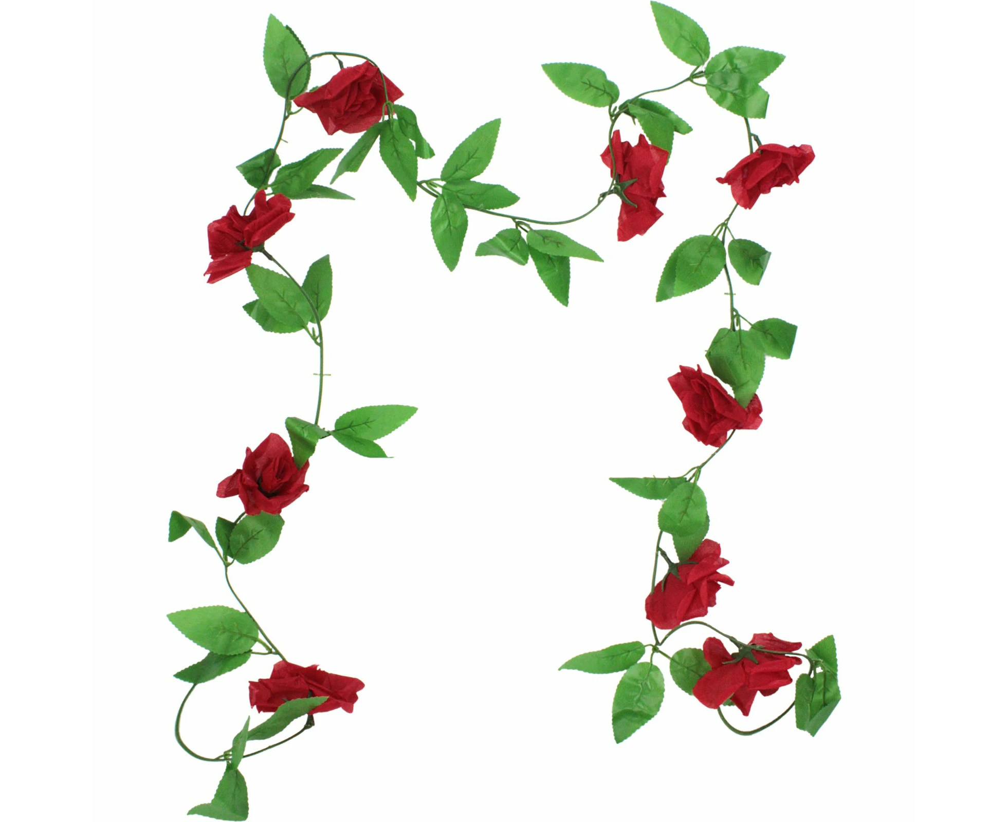 Artificial Red Rose Vine 2.3m