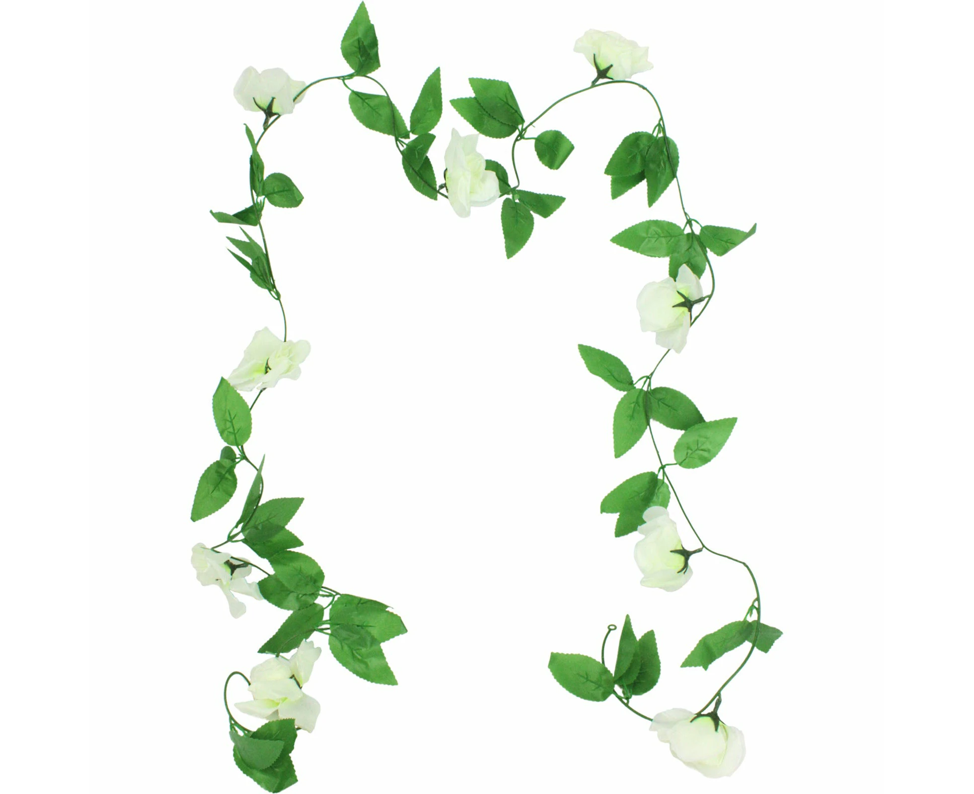 Artificial White Rose Vine 2.3m