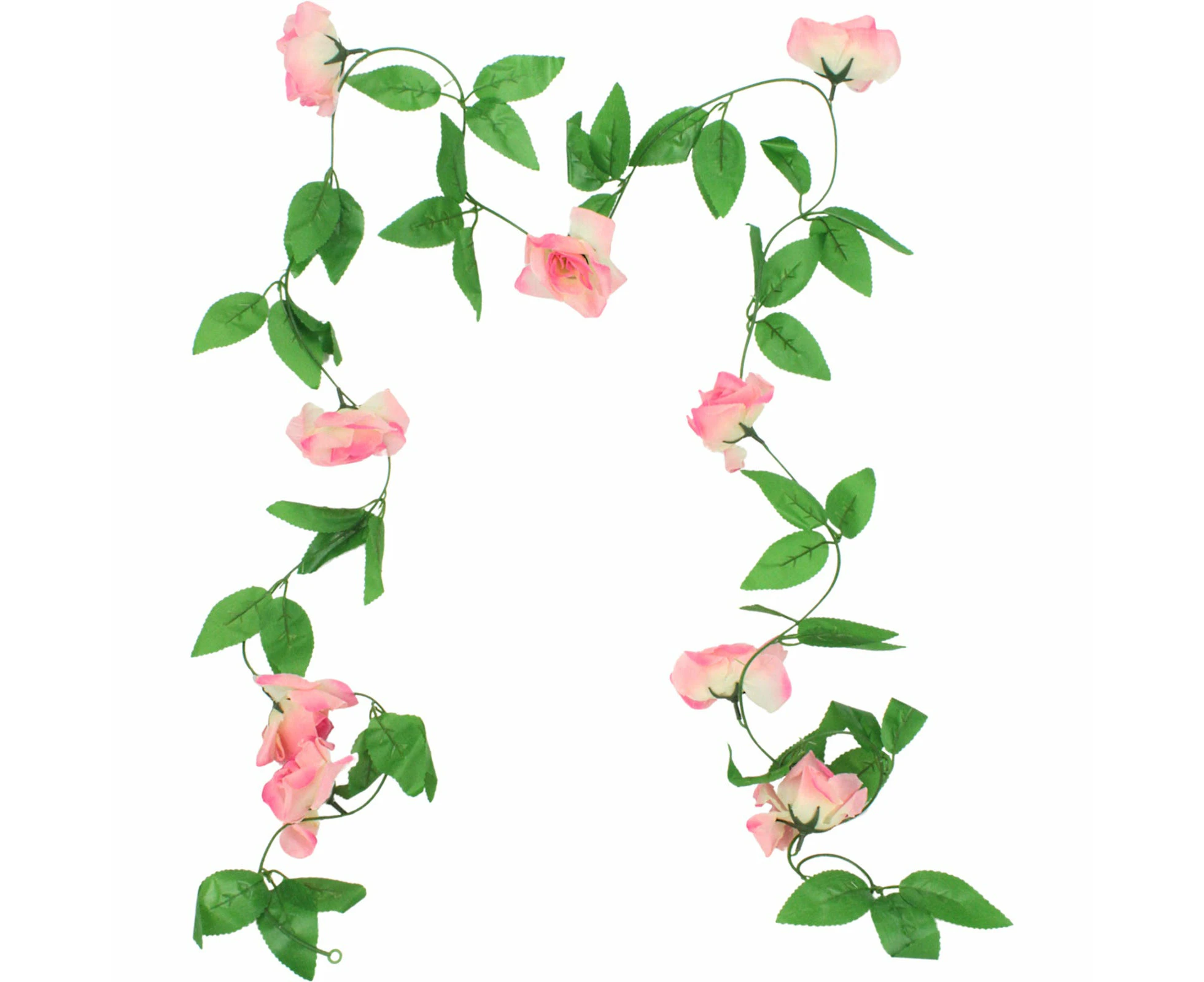 Artificial Pink Rose Vine 2.3m