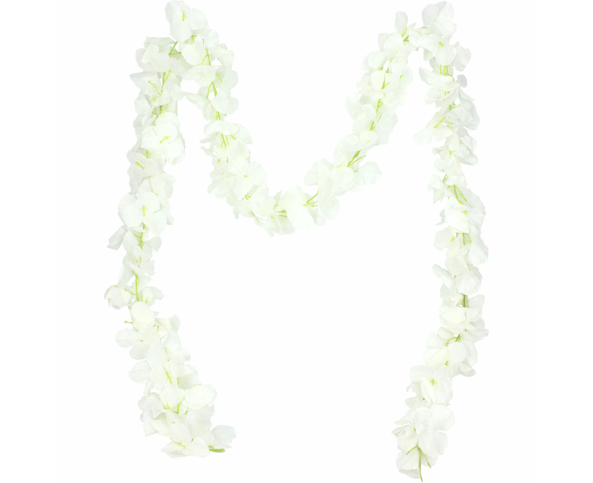 Artificial White Hibiscus Petal Garland 2m