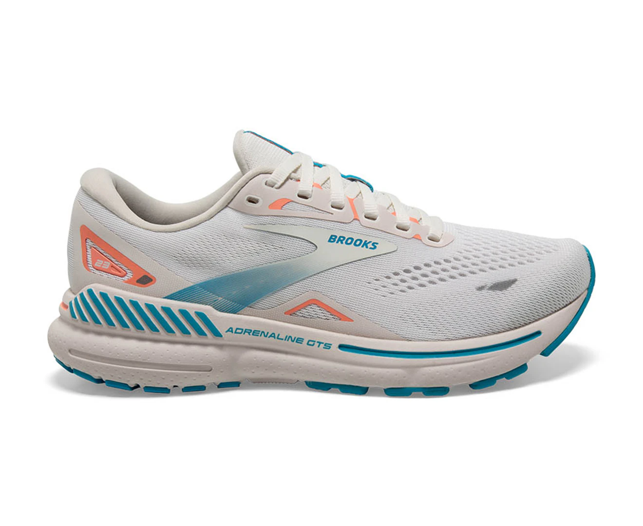 Brooks Women's Adrenaline GTS 23 Running Shoes - Coconut/Papaya/Blue