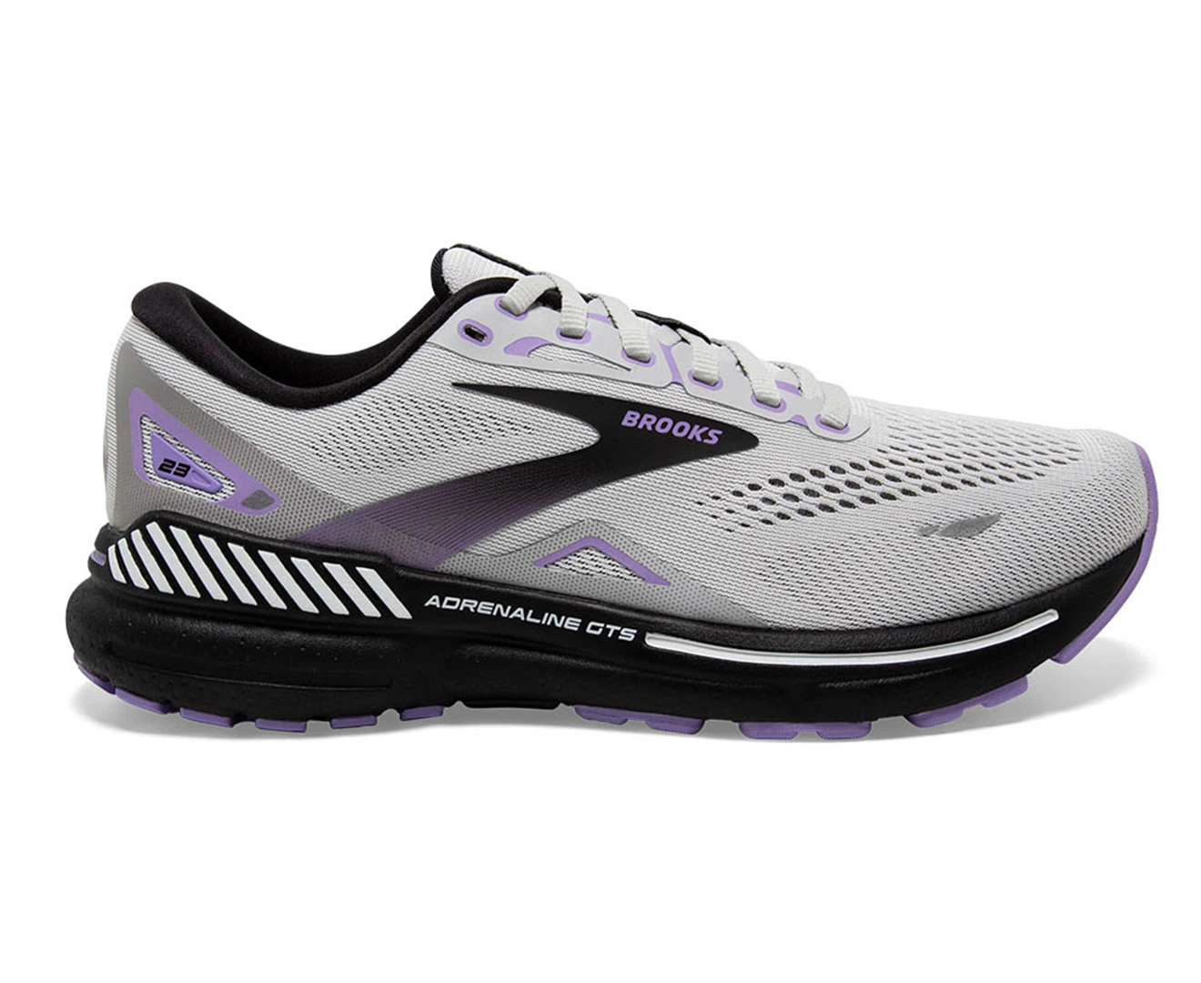 Brooks Women's Adrenaline GTS 23 Running Shoes - Grey/Black/Purple