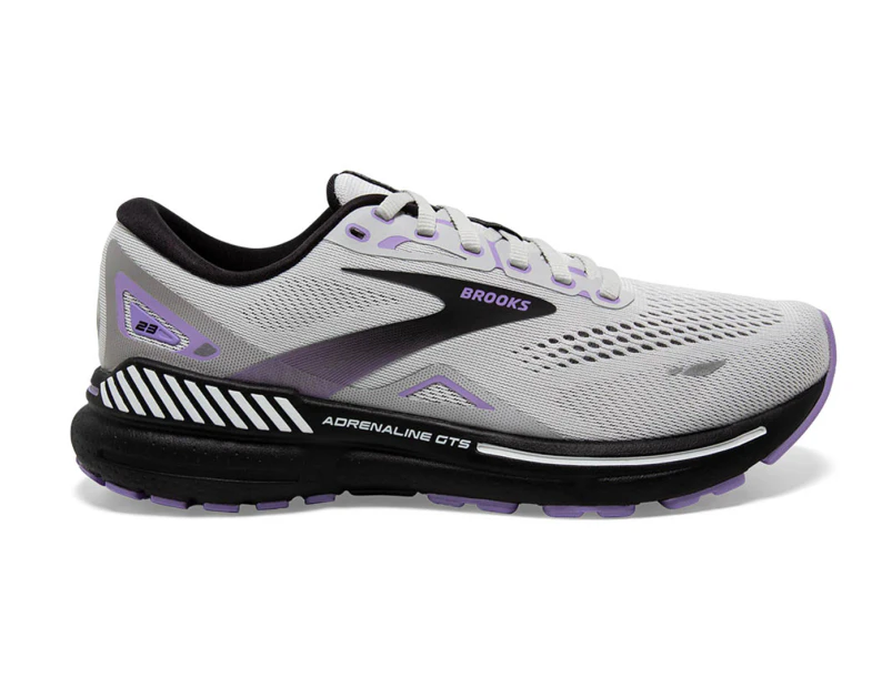 Brooks Women's Adrenaline GTS 23 Running Shoes - Grey/Black/Purple