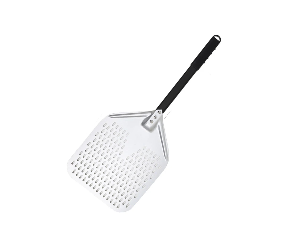 Anygleam Pizza Shovel 28cm X 69cm Silver for Perforated Peel with Metal Handle Oven Turning Baking Accessory