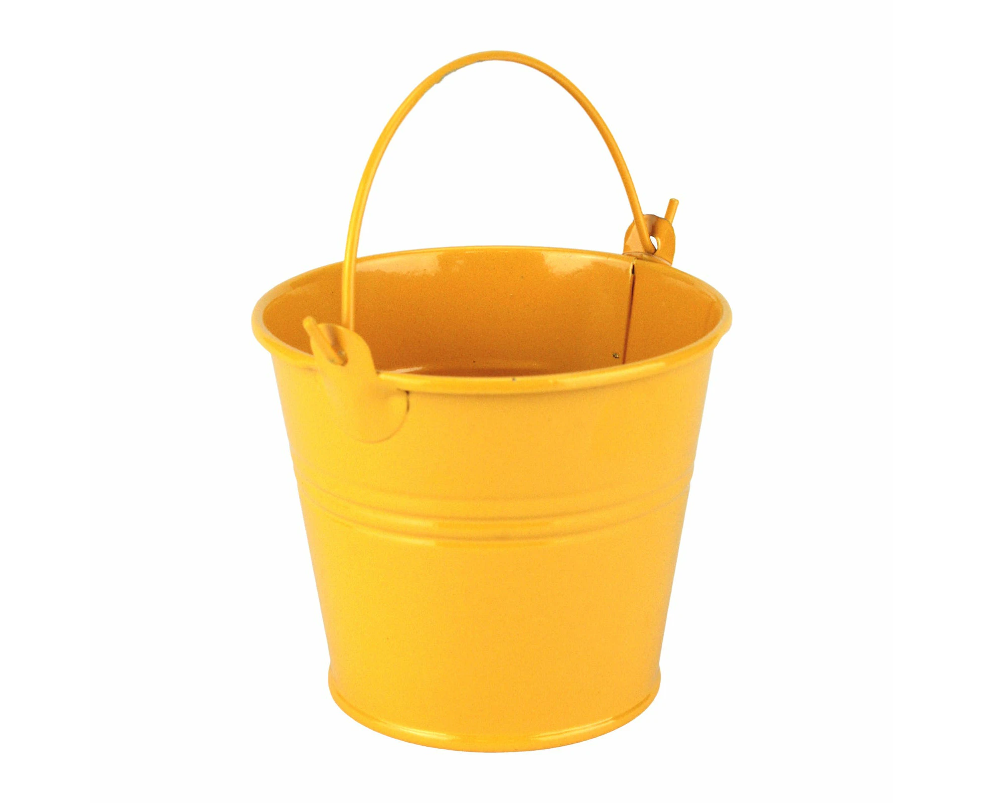 Small Yellow Metal Favour Bucket 7cm