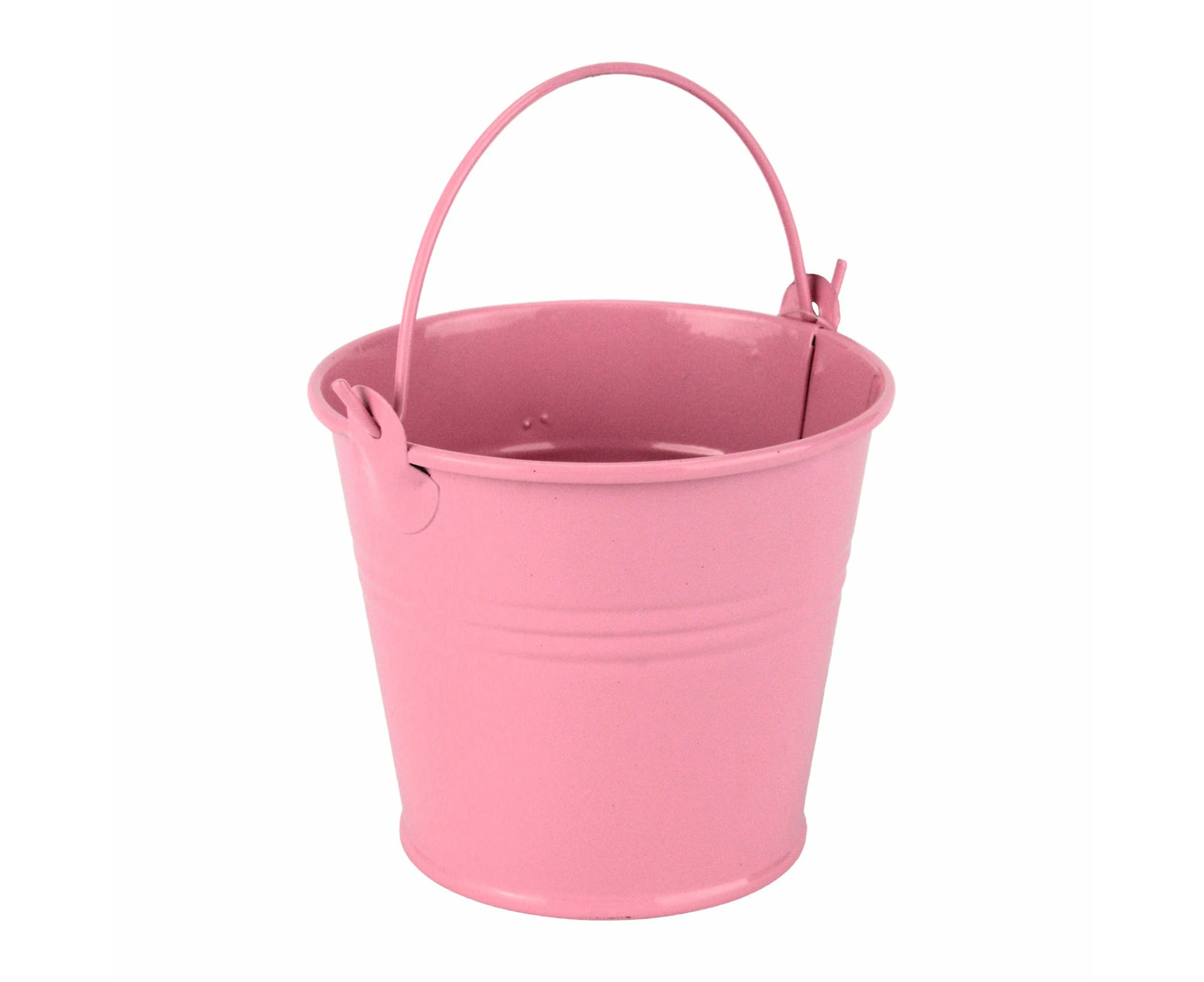 Small Light Pink Metal Favour Bucket 7cm