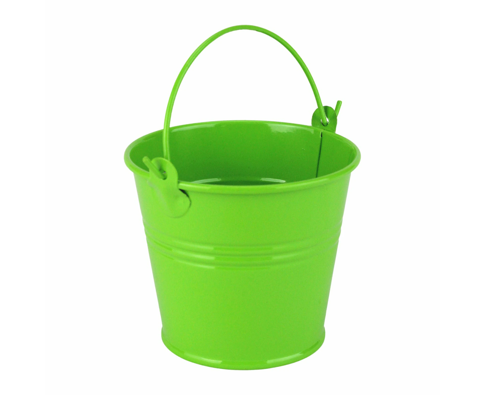 Small Lime Green Metal Favour Bucket 7cm