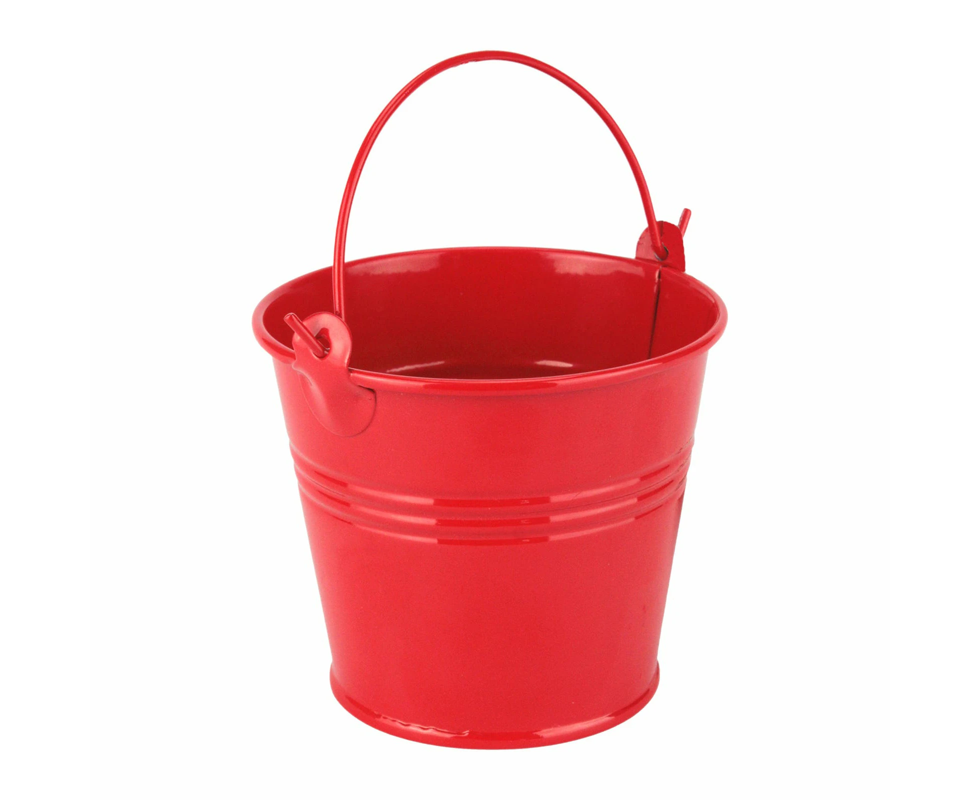 Small Red Metal Favour Bucket 7cm