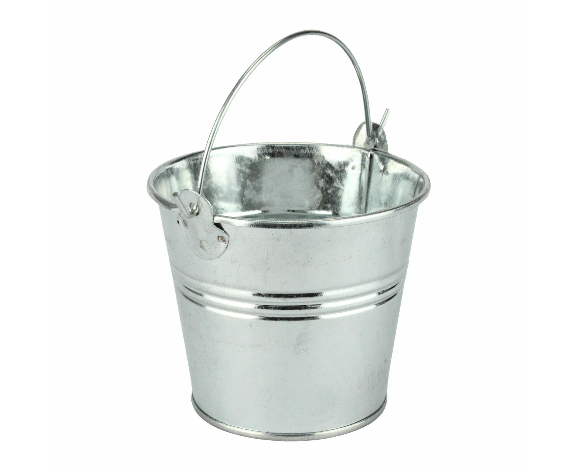 Small Silver Metal Favour Bucket 7cm