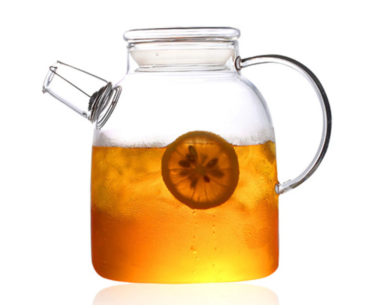 1000ml/1600ml Glass Kettle Water Jug Heat Resistant Teapots with Transparent Lid Home Office Teapots 1000ml/1600ml, Glas