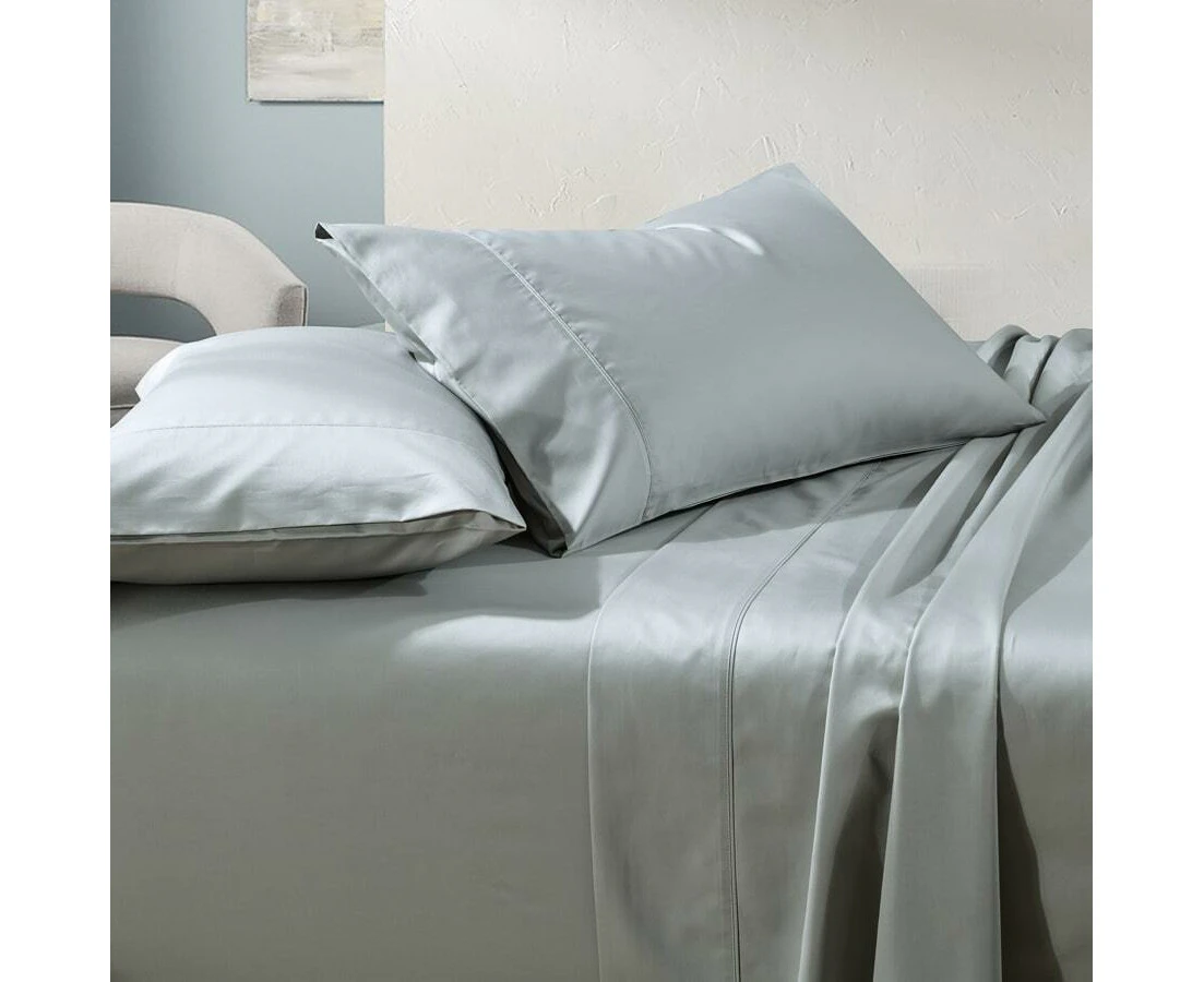 Soho 1000TC Cotton Fitted Sheet Silver King Bed Extra Depth