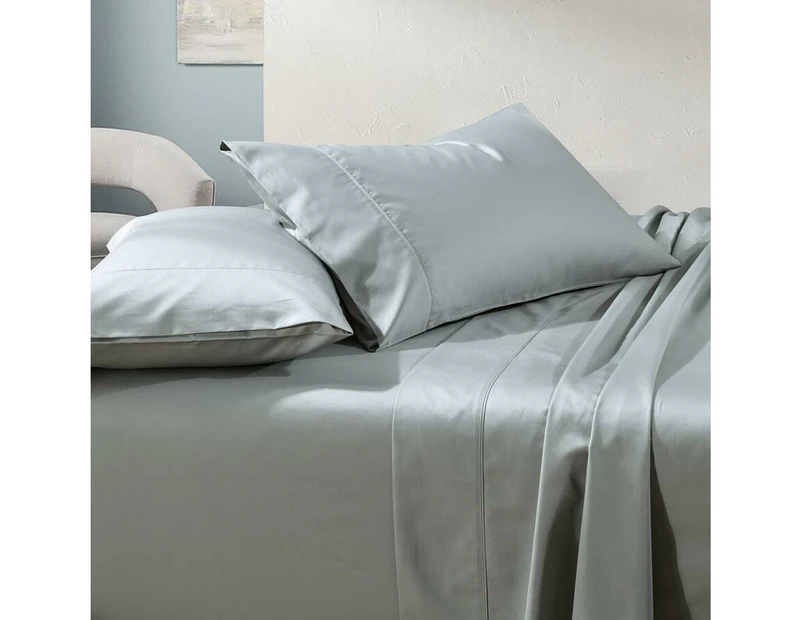 Soho 1000TC Cotton Fitted Sheet Silver King Bed Extra Depth