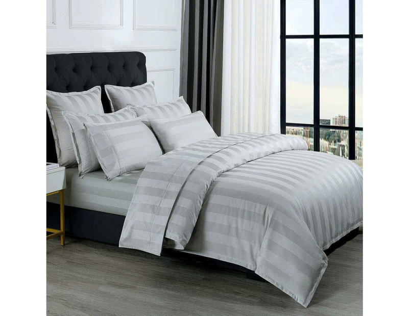 Bespoke 1200TC Sheet Set Silver Queen Bed Extra Depth