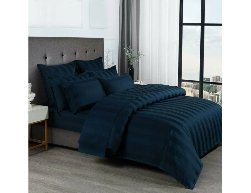 Bespoke 1200TC Sheet Set Navy Queen Bed Extra Depth