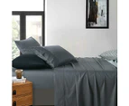 400 Thread Count King Bed Extra Depth Sheet set Charcoal