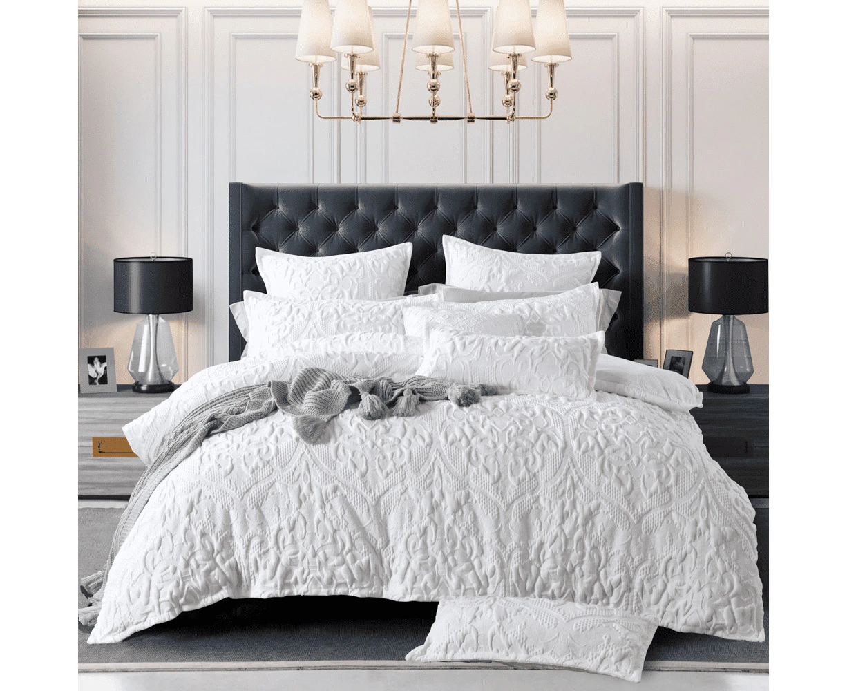 Amari White Quilt Cover Set [SIZE: King Bed]