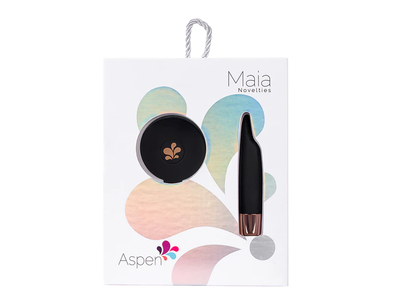 Maia Aspen USB Rechargeable Flickering Tip Vibrator - Black/Rose Gold