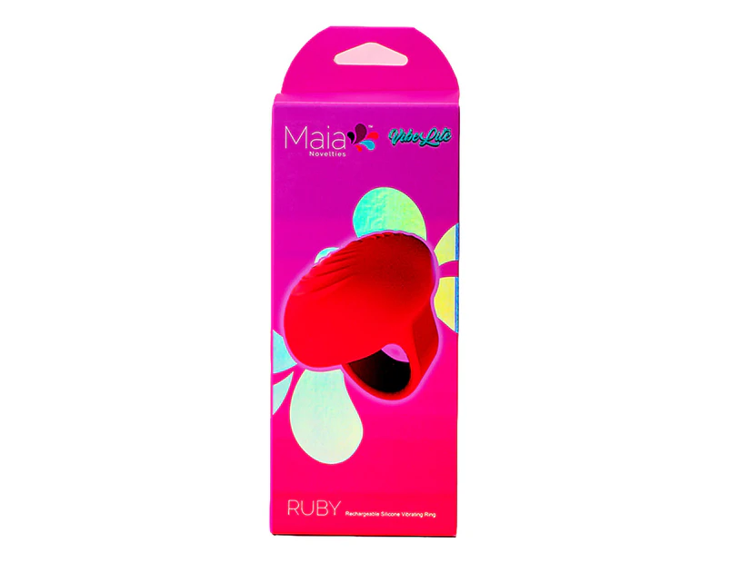 Maia Vibelite Ruby USB Rechargeable Vibrating Finger Ring - Pink