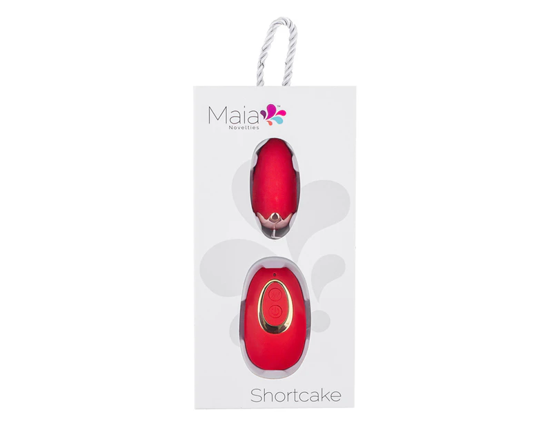 Maia Shortcake USB Rechargeable Remote Control Egg Vibrator - Red