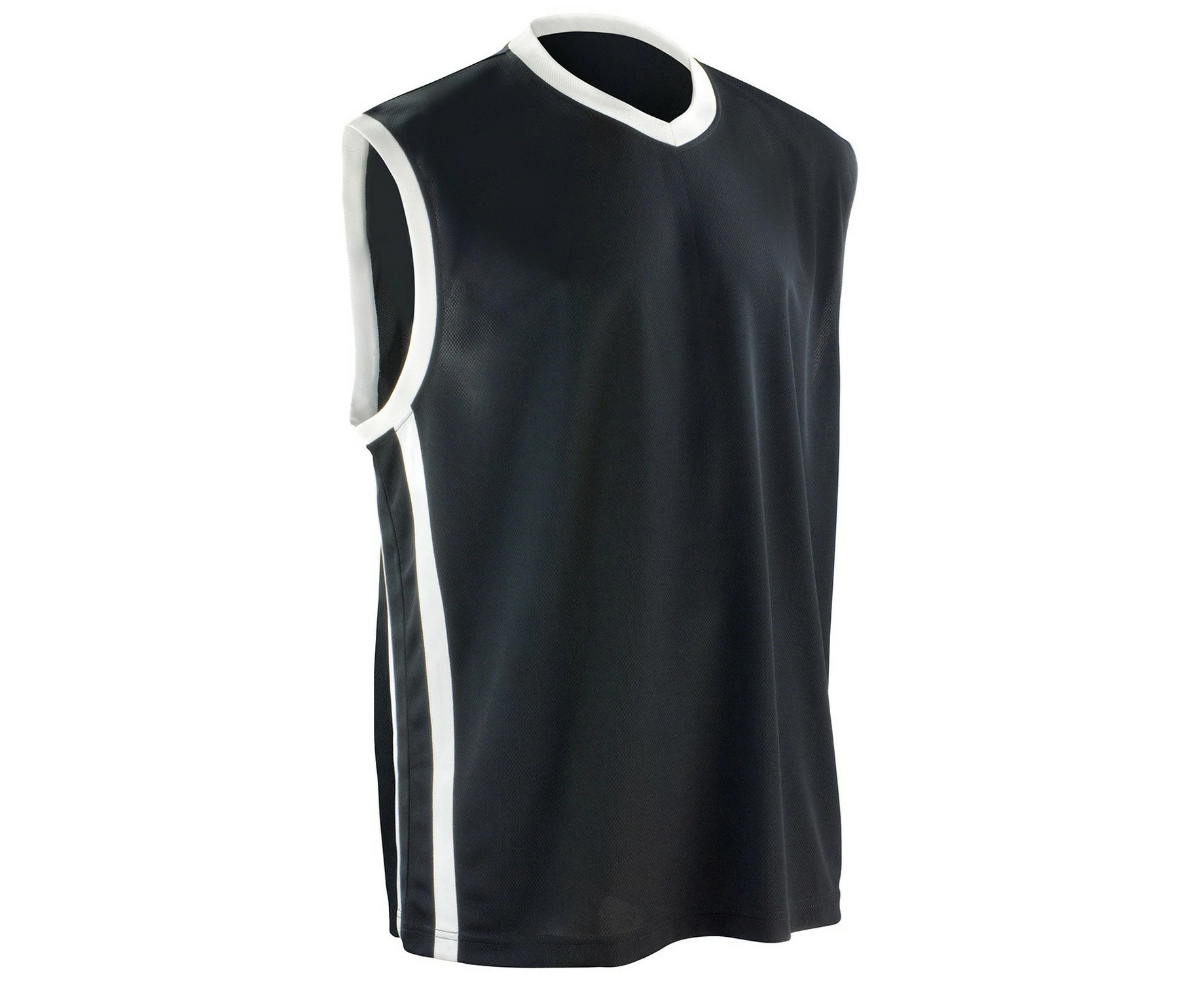 Spiro Mens Basketball Top (Black/White) - PC6411