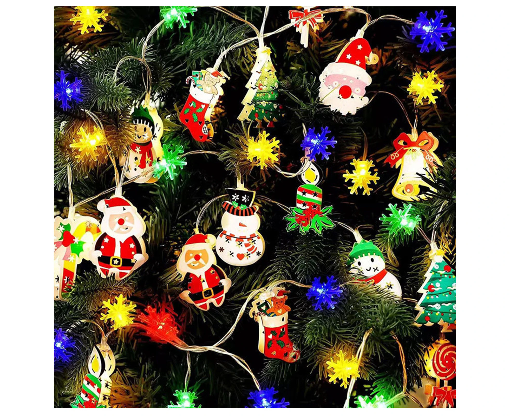 Christmas Santa Claus String Lights Christmas Scene Layout Props Suitable for Ball Carnival Party Decor