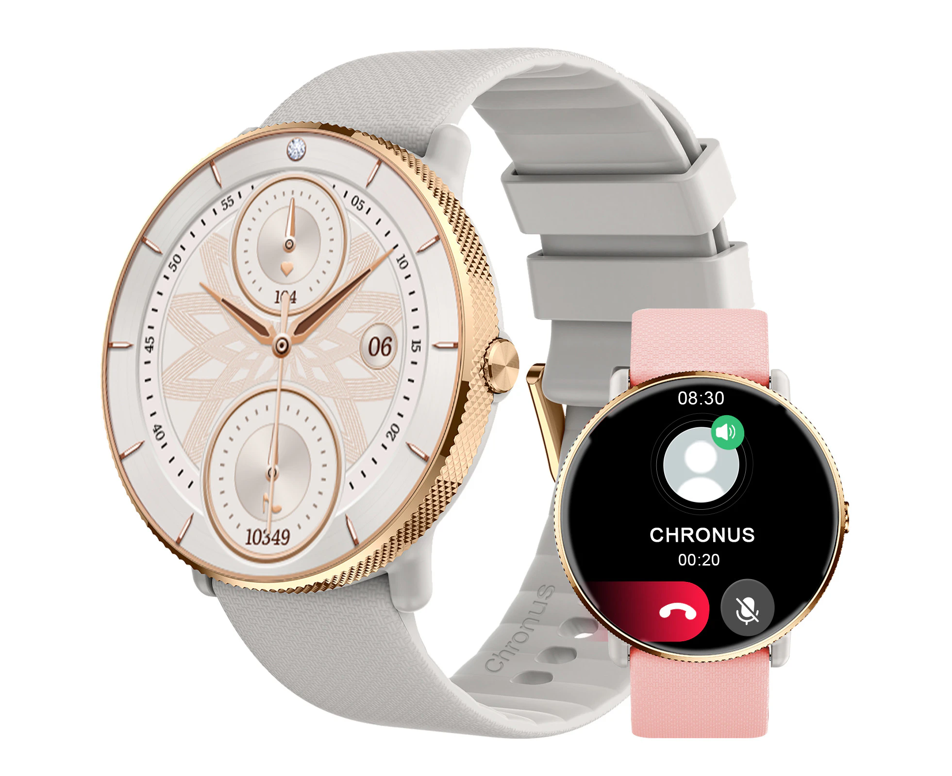 Women's Smart Watch - 1.39” AMOLED Display, Heart Rate, Sleep, SpO2, Step Tracking, Gold (2 Straps)