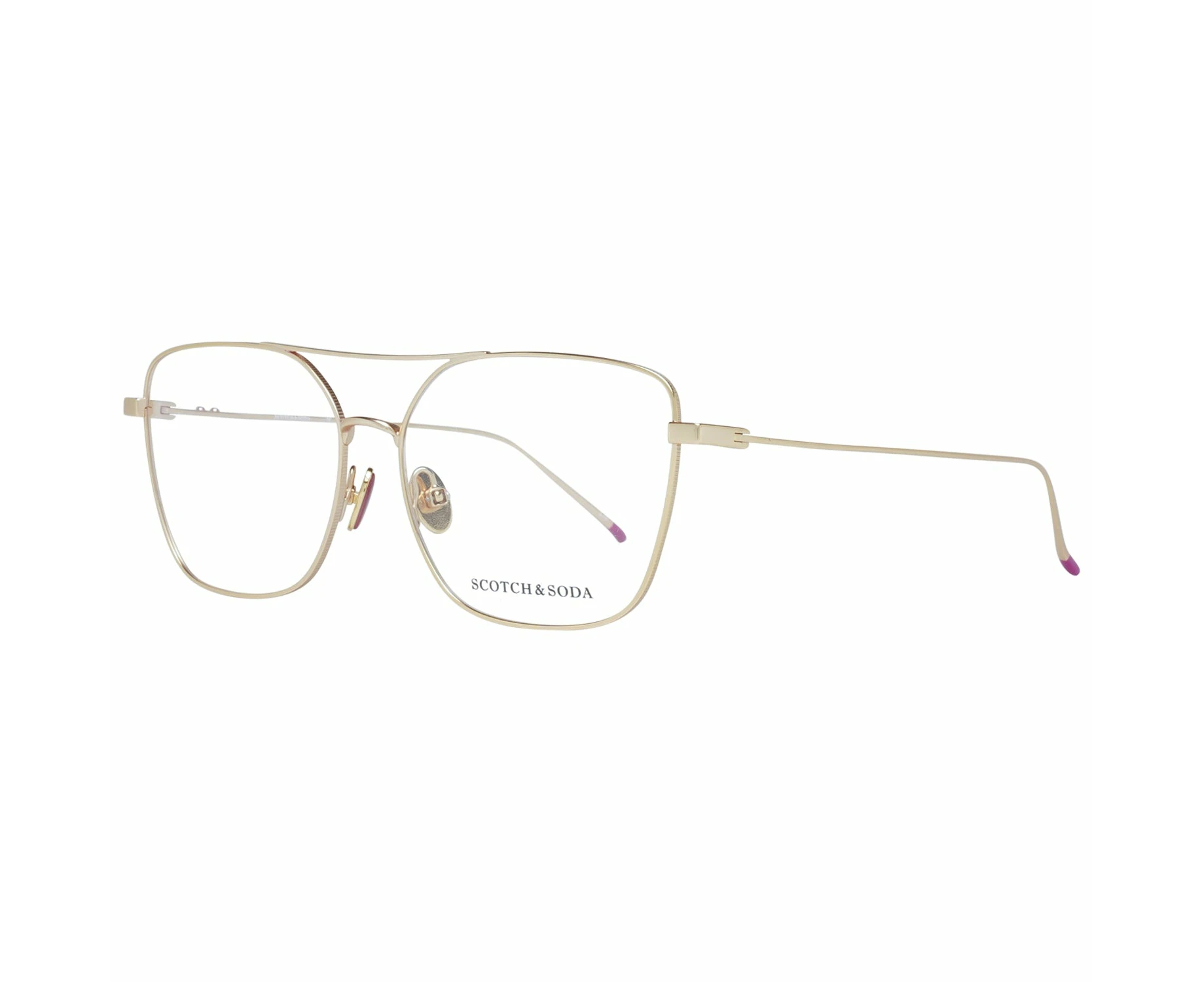 Gold Square Metal Frame Demo Glasses - Gold