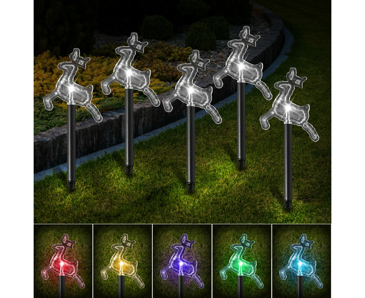 Stockholm 37CM Christmas Lights Path Lights 5PCS Solar Reindeer Multi Colour