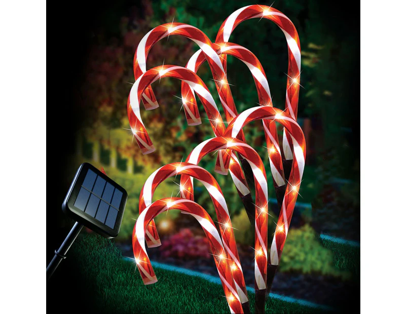 Stockholm 32CM Christmas Lights 40 LED Path Lights 8PCS Solar Candy Canes Outdoor Decoration