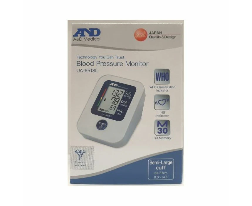 A&D Medical Automatic Blood Pressure Monitor UA-651SL