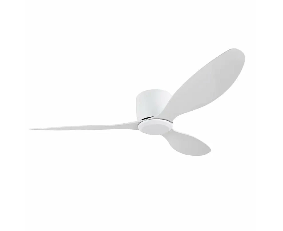 Classic Three Blades 52 inch DC Motor Ceiling Fan in White with 6 speed remote