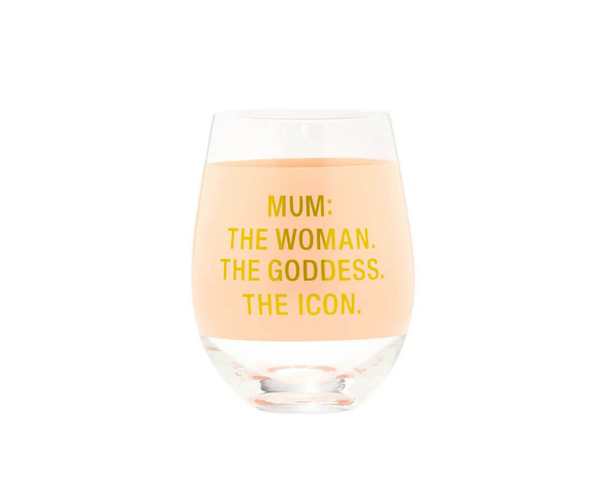 Mum The Icon Wine Glass