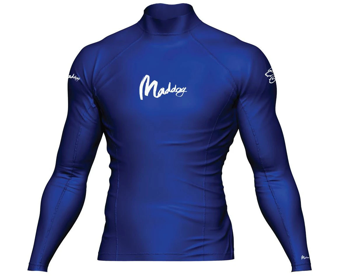 Maddog Men's Long Sleeve Rash Vest Blue - Blue