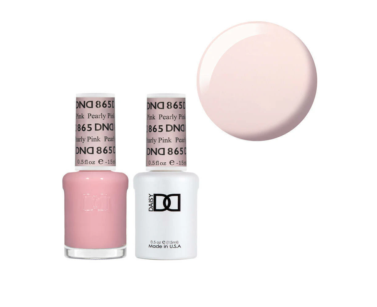 DND 865 Pearly Pink - DND Collection Nail Gel & Lacquer Polish Duo 15ml