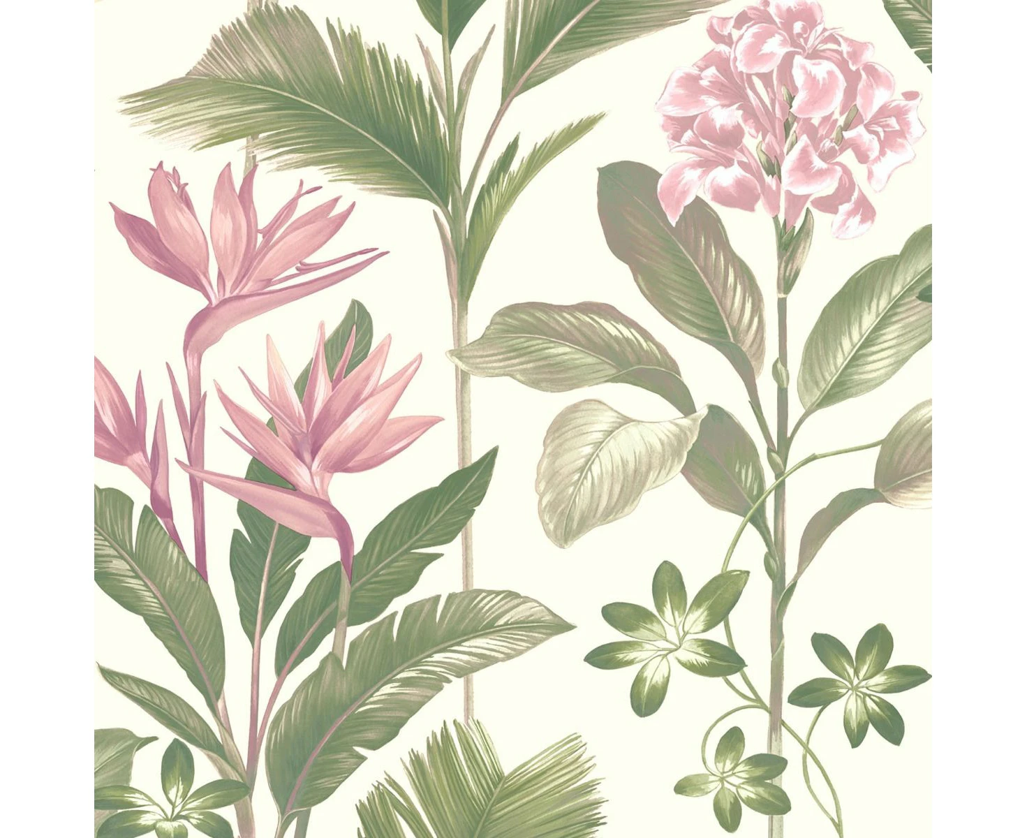 Belgravia Oliana Floral Wallpaper (Green/Pink) - AG3647