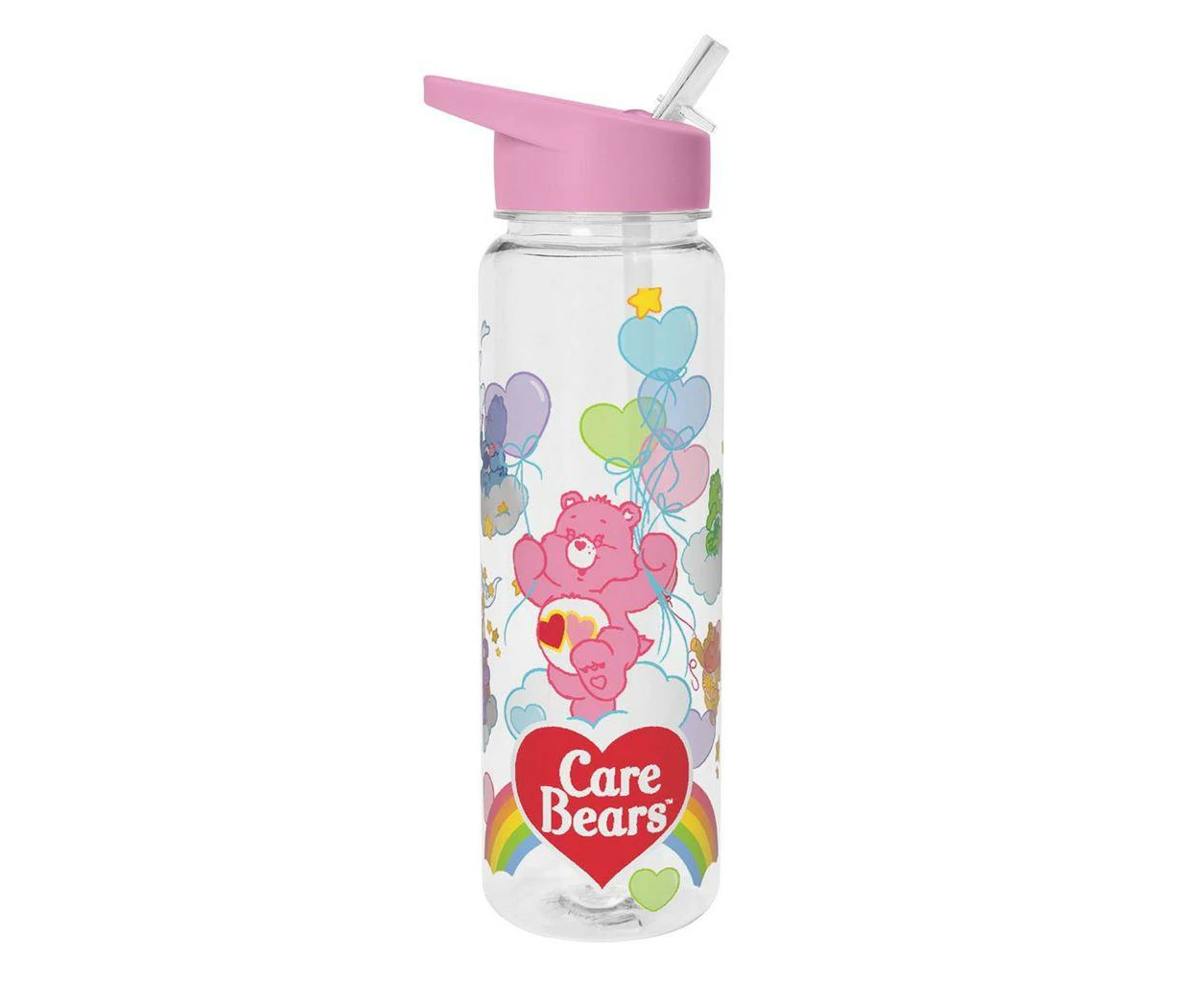 Care Bears World Of Bears Plastic Water Bottle (Clear/Pink) - PM11052