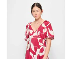 Puff Sleeve Midi Dress - Preview