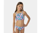 Square Neck Tropical Swim Bikini Set, Piping Hot