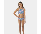 Square Neck Tropical Swim Bikini Set, Piping Hot