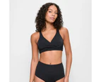 Target Ribbed Plunge Twist Front Bikini Swim Top