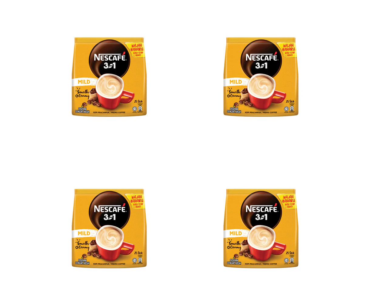 100pc Nescafe 3-in-1 Sticks/Sachets Instant Creamy Coffee Drink Mix 450g Mild