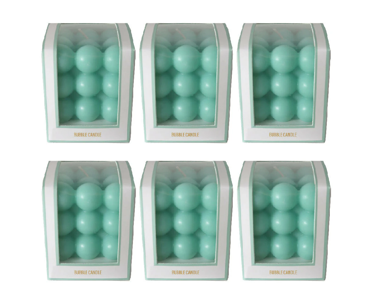 6x Arome Ambiance Pastel Bubble Candle In Box Home Decor 18hr Burn Time Mint