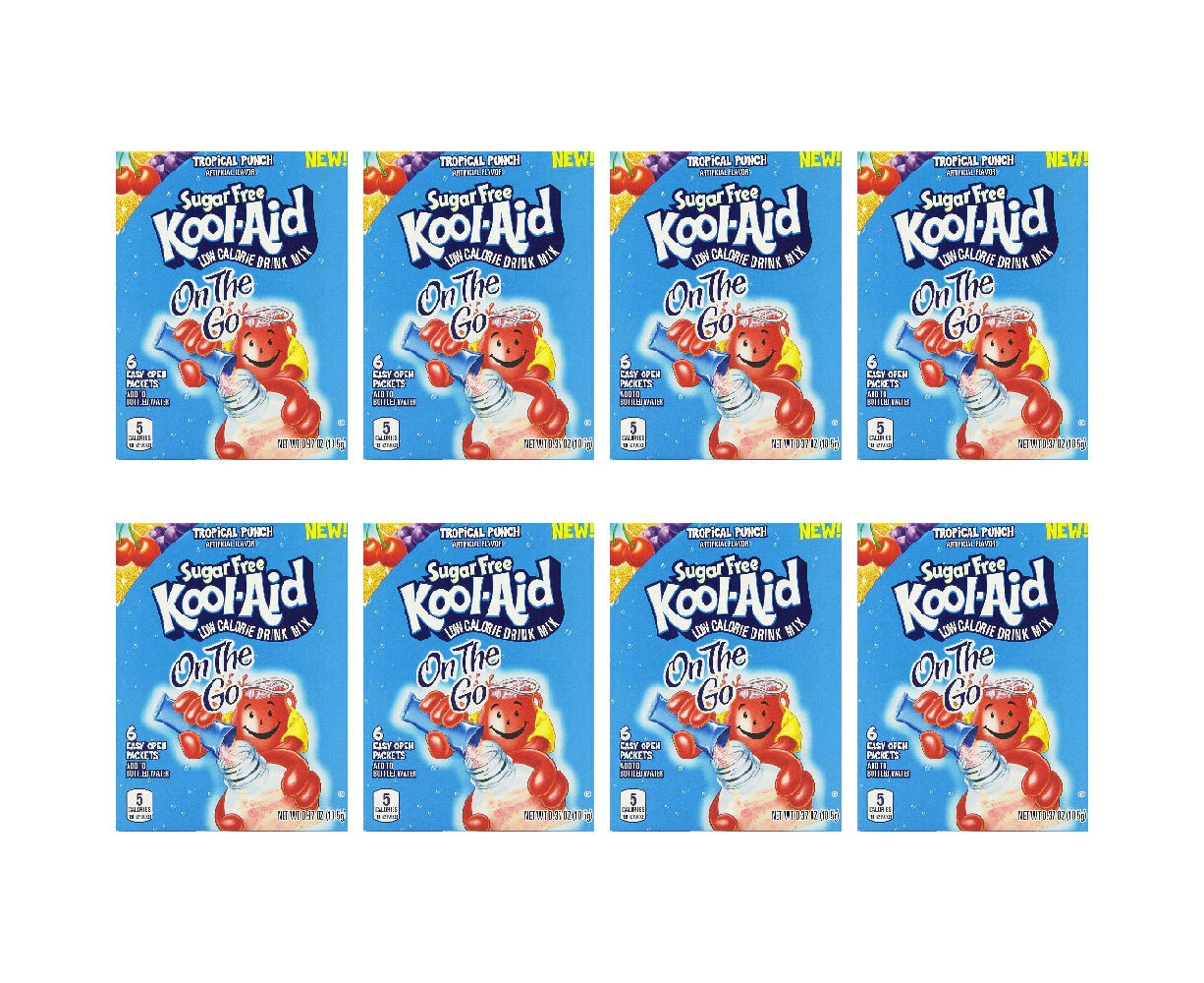 48pc Kool Aid Powdered Juice Packet Low Calorie Drink Mix Tropical Punch