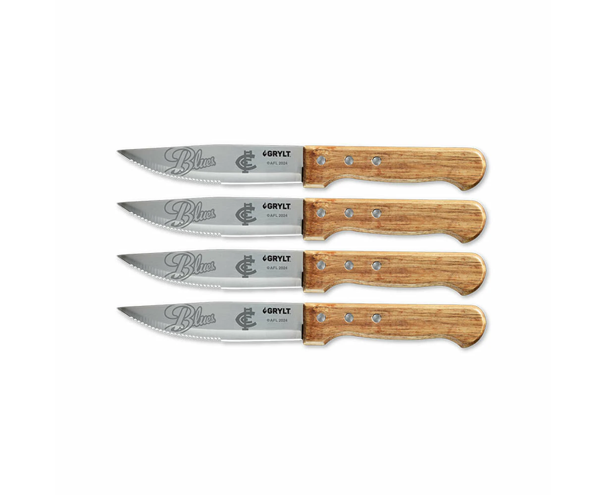 GRYLT Jumbo 4 Piece Steak Knife Set Carlton Blues