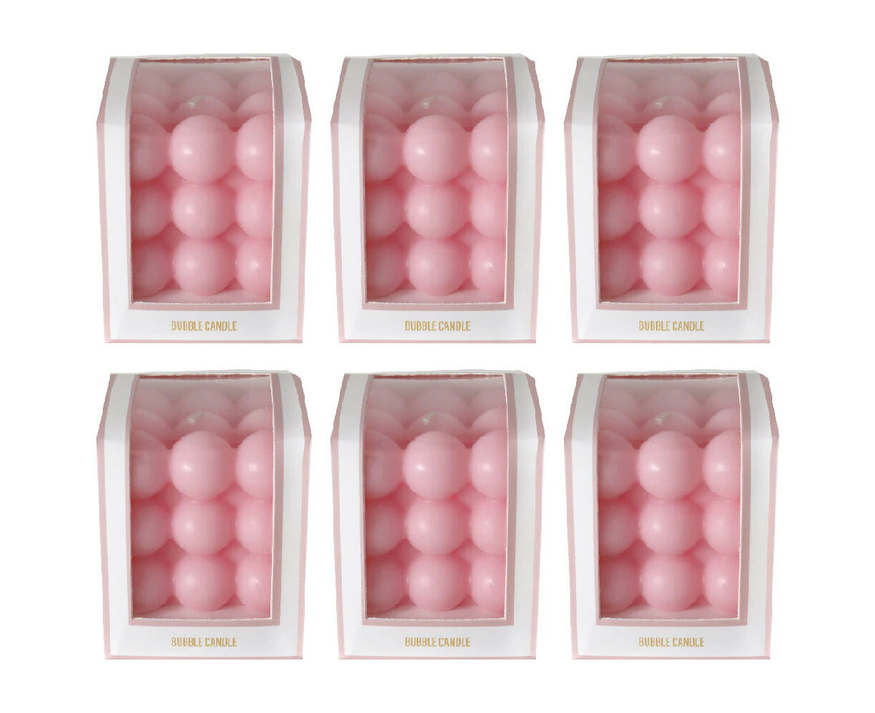 6x Arome Ambiance Pastel Bubble Candle In Box Home Decor 18hr Burn Time Blush