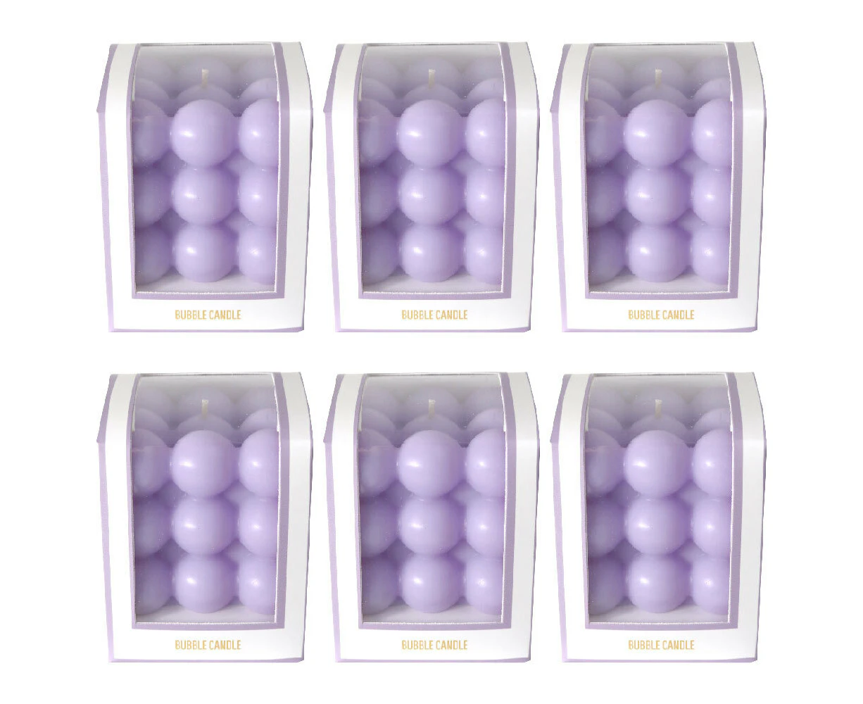 6x Arome Ambiance Pastel Bubble Candle In Box Home Decor 18hr Burn Time Violet