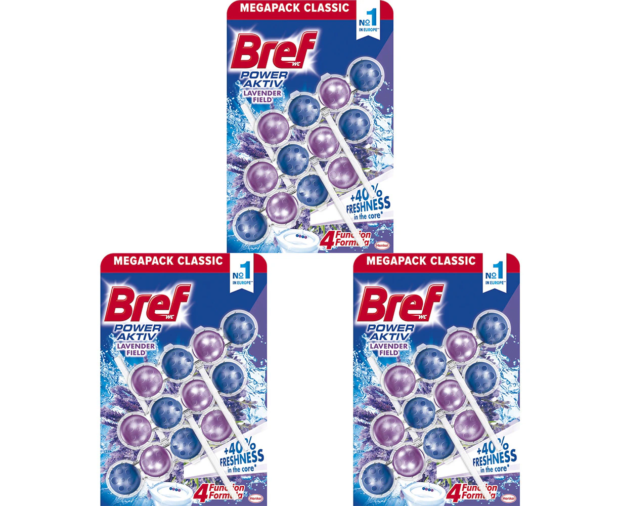 9pc Bref Power Active Bathroom Toilet Bowl Cleaner/Freshener 50g Lavender